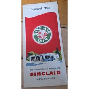 Vintage Pennsylvania Sinclair Oils Scenic Wonders Travel Brochure Map